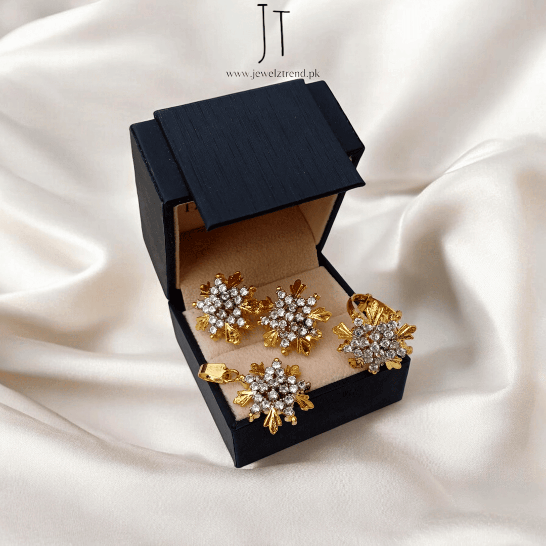 Celestial Charm: Oxidized Shiny Star Locket Set