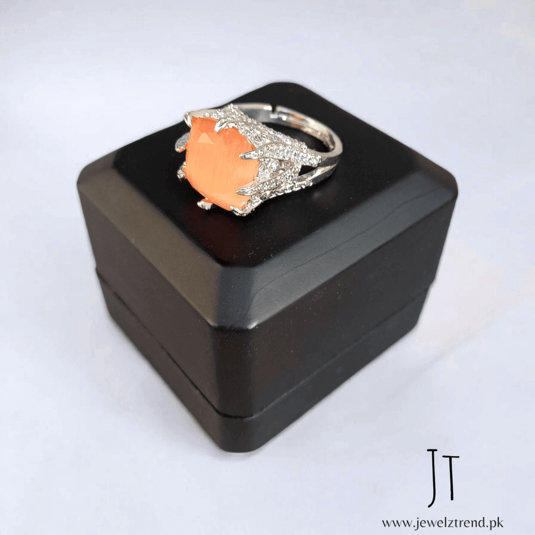 Sterling Silver Square Stone Ring