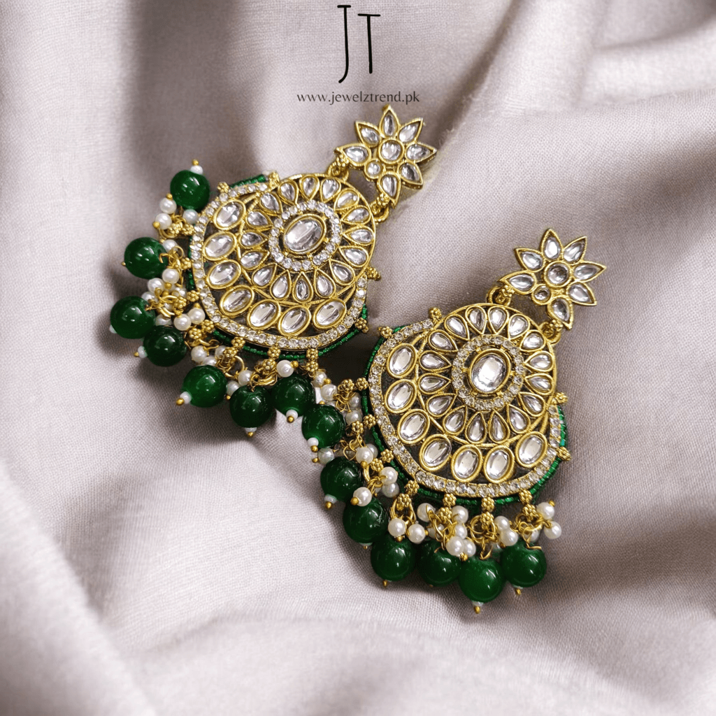 Nawabi Noor: Pure Kundan & Emerald Beads Set