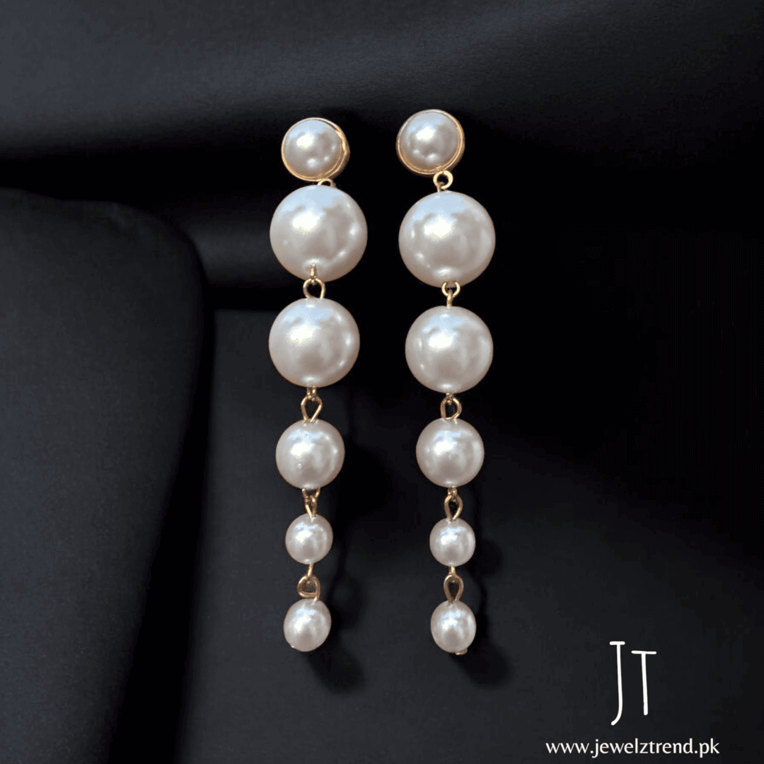 Pearl Cascade: Timeless Dangle Earrings
