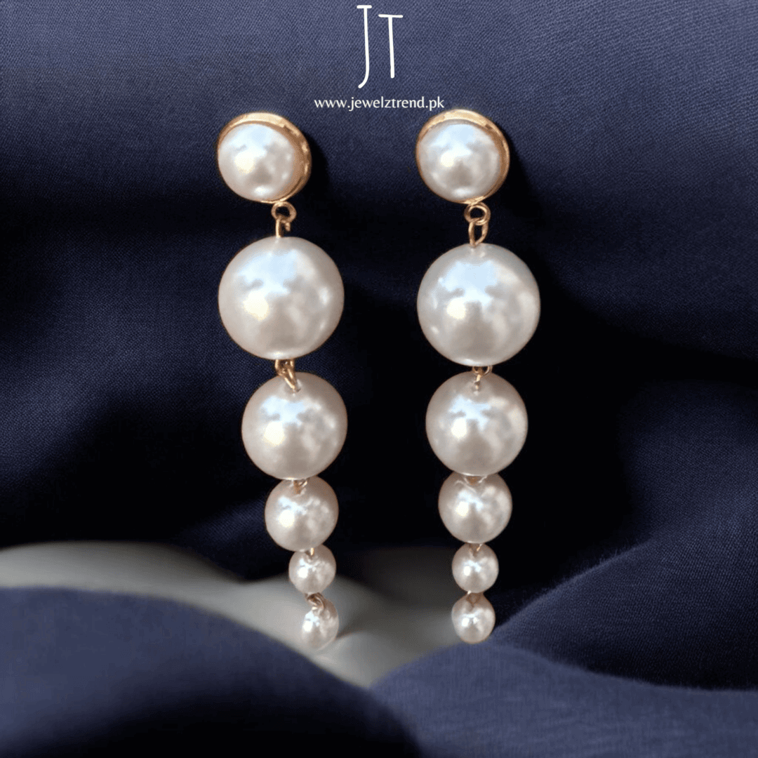 Pearl Cascade: Timeless Dangle Earrings