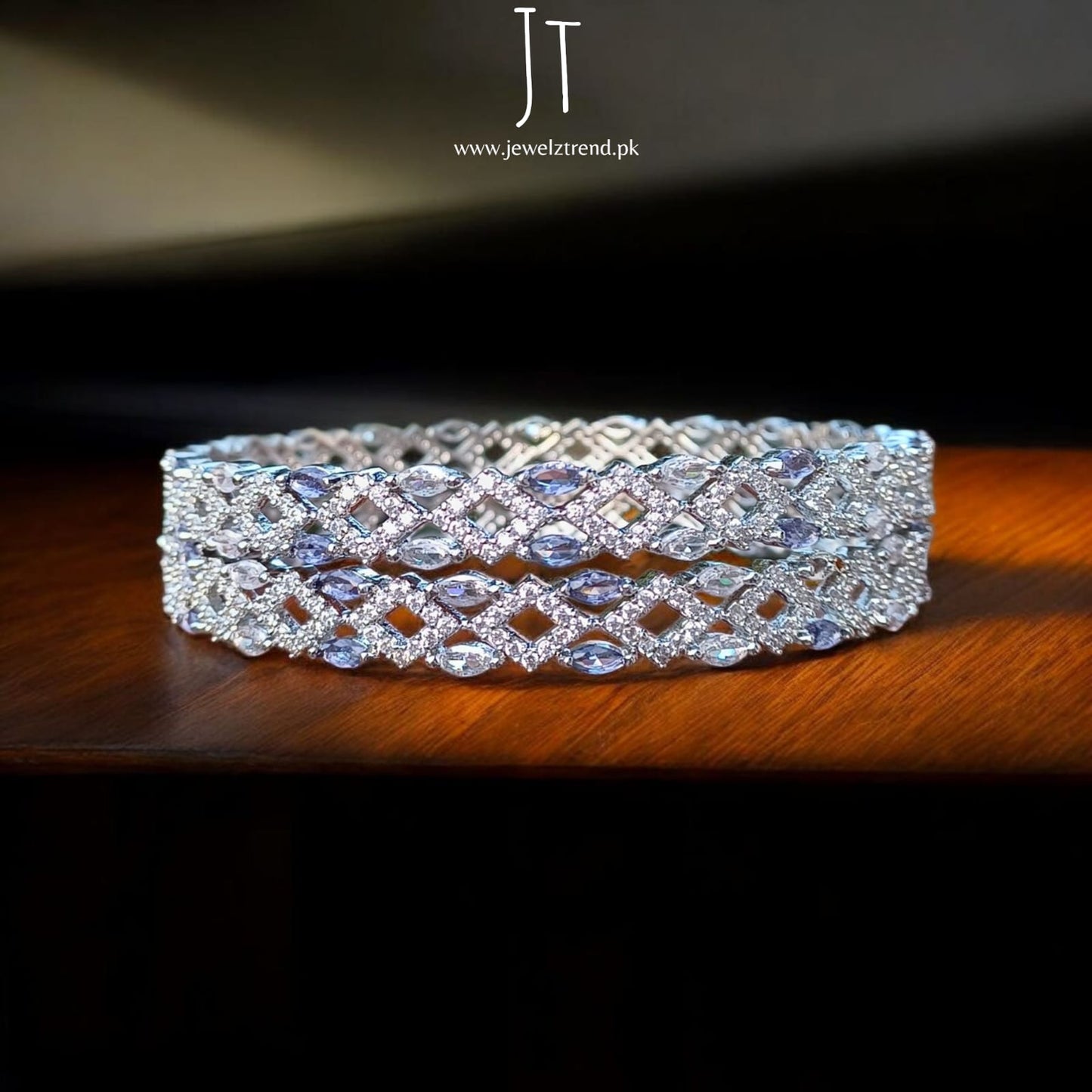 AD Bangles: Silver with Purple