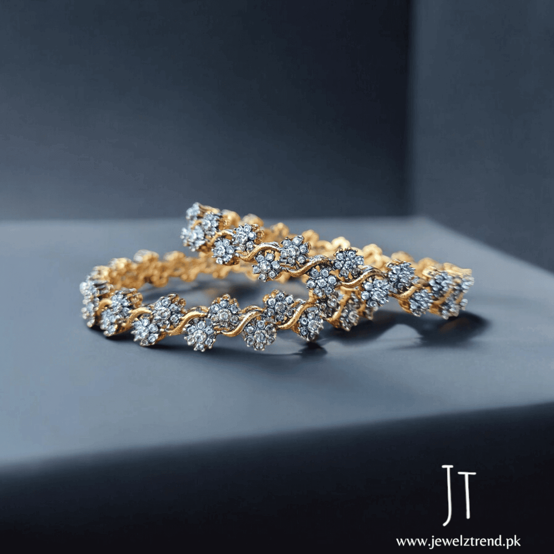 Floral Zirconia Bangles