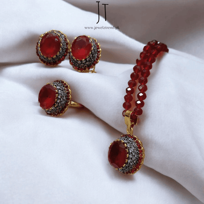 Bold Center Stone Locket Set