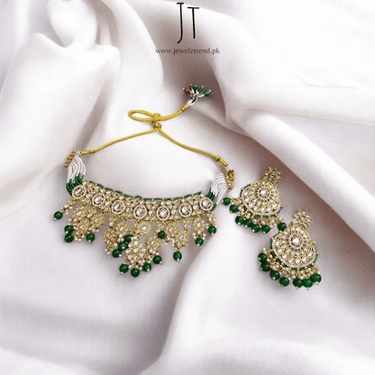 Nawabi Noor: Pure Kundan & Emerald Beads Set