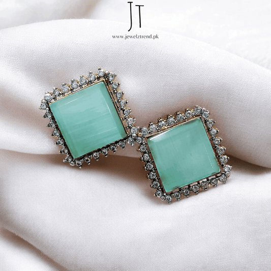Bold Beauty Square Stone Earrings