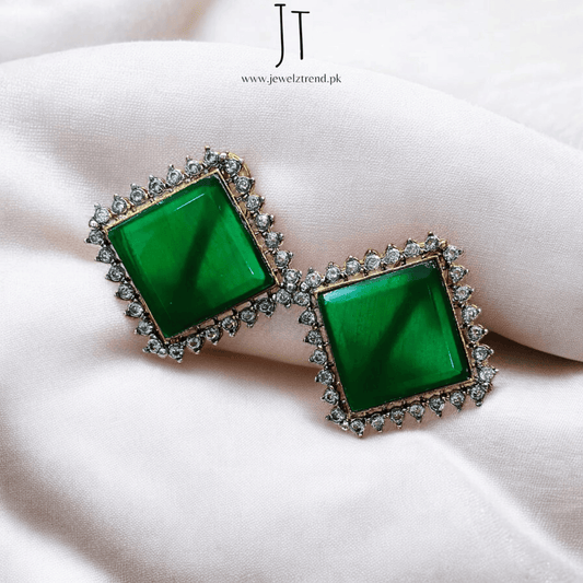 Bold Beauty Square Stone Earrings