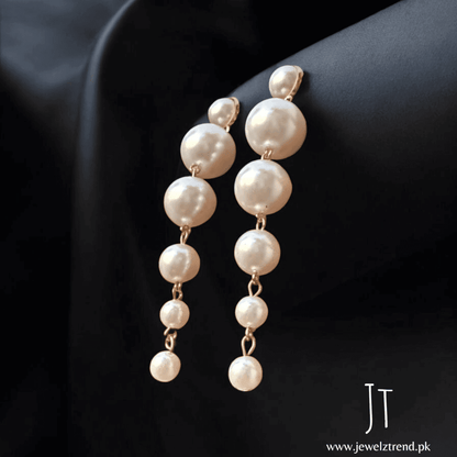 Pearl Cascade: Timeless Dangle Earrings