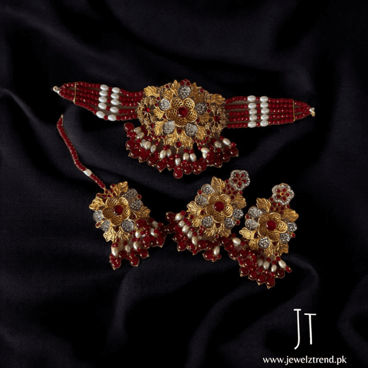 Petal Noor: Choker Set (Red)