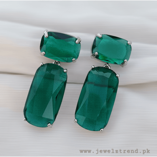 Doublet Stone Earrings Silver Base-1003