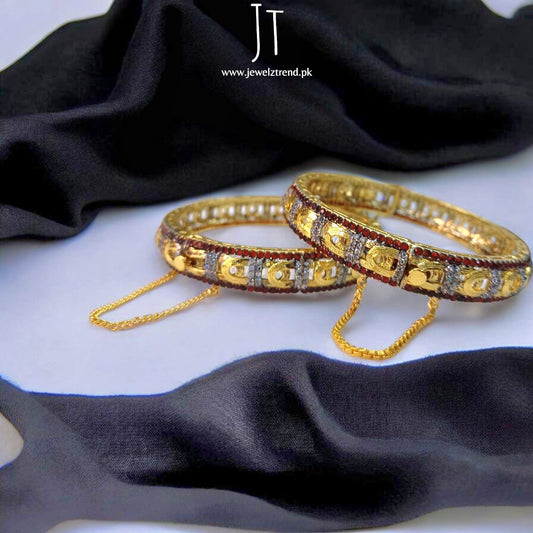 Red Elegance – Traditional Gold Plated Kara