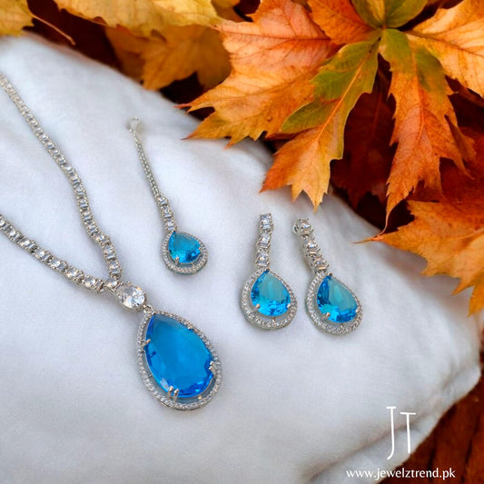 Ocean Dew: Aqua Doublet Mala Set