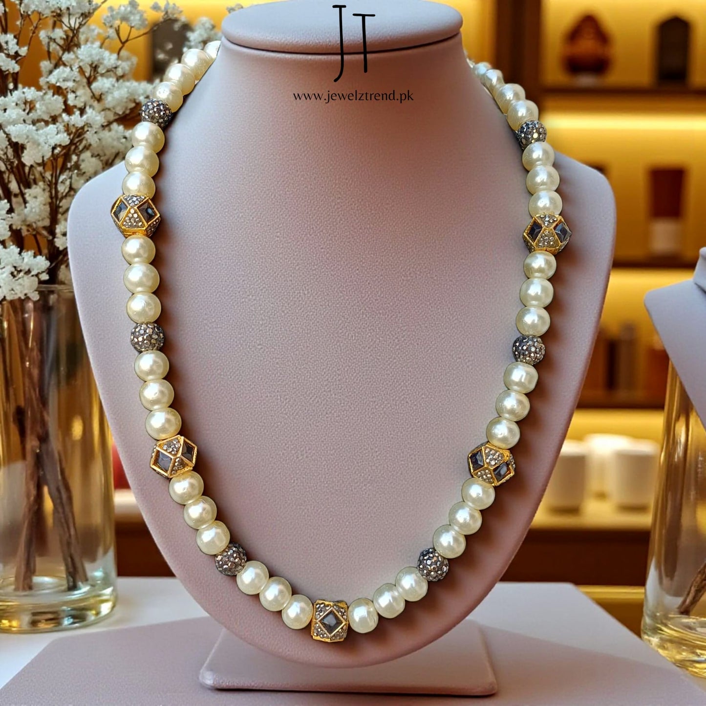 Turkish Pearl Malla with Gemstone Accents