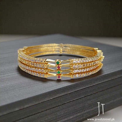 Luxury Gleam: Signature Bangles in 1 Carat, KHR White Multi