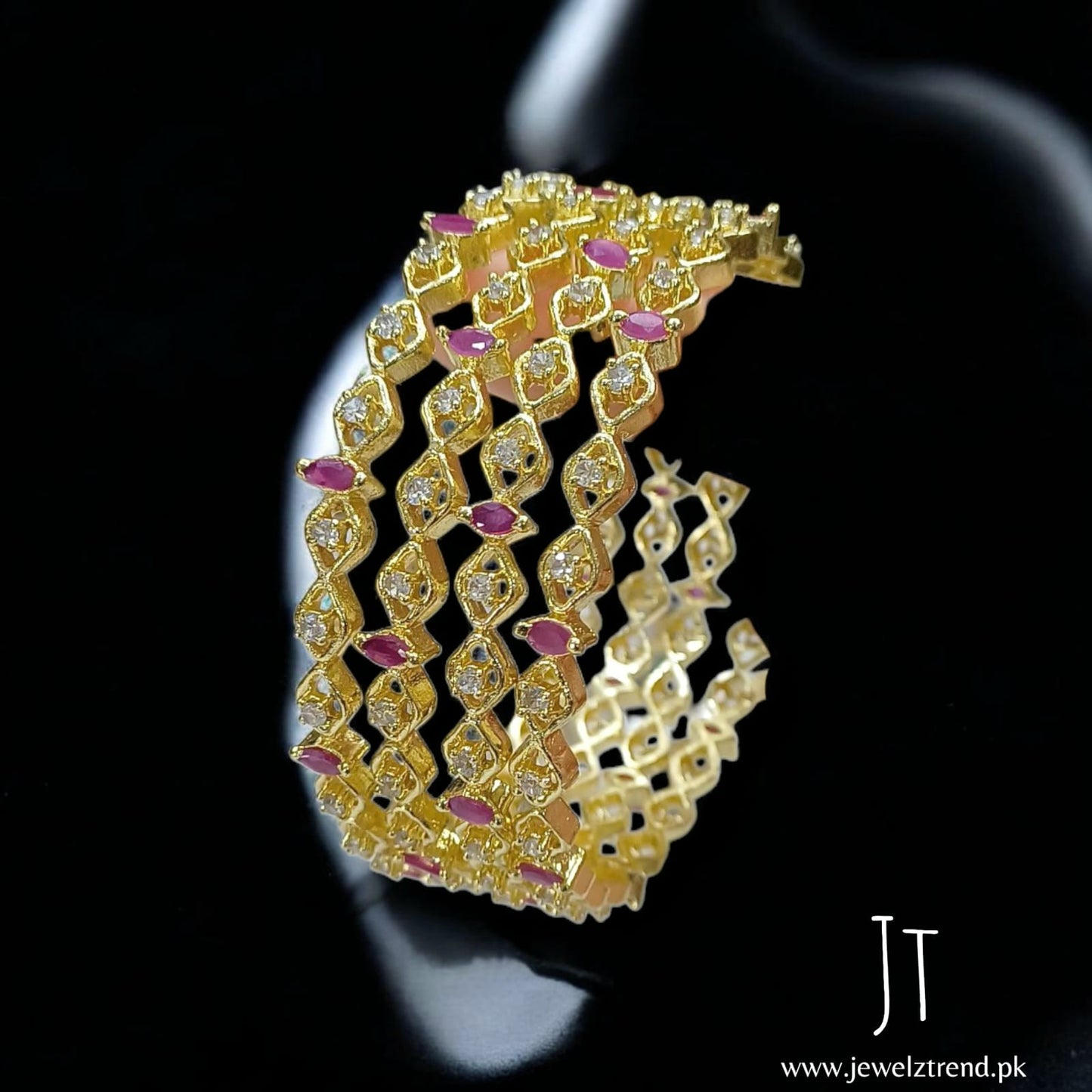 Ruby Stone AD Bangles – 1 Carat Gold