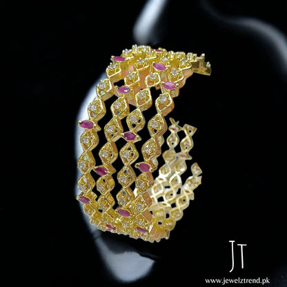 Ruby Stone AD Bangles – 1 Carat Gold