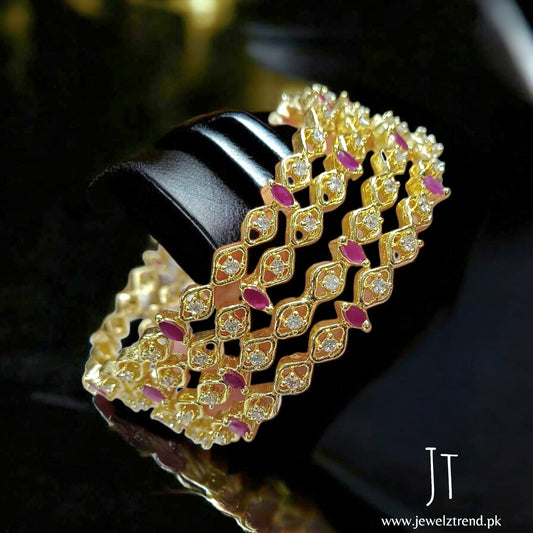 Ruby Stone AD Bangles – 1 Carat Gold