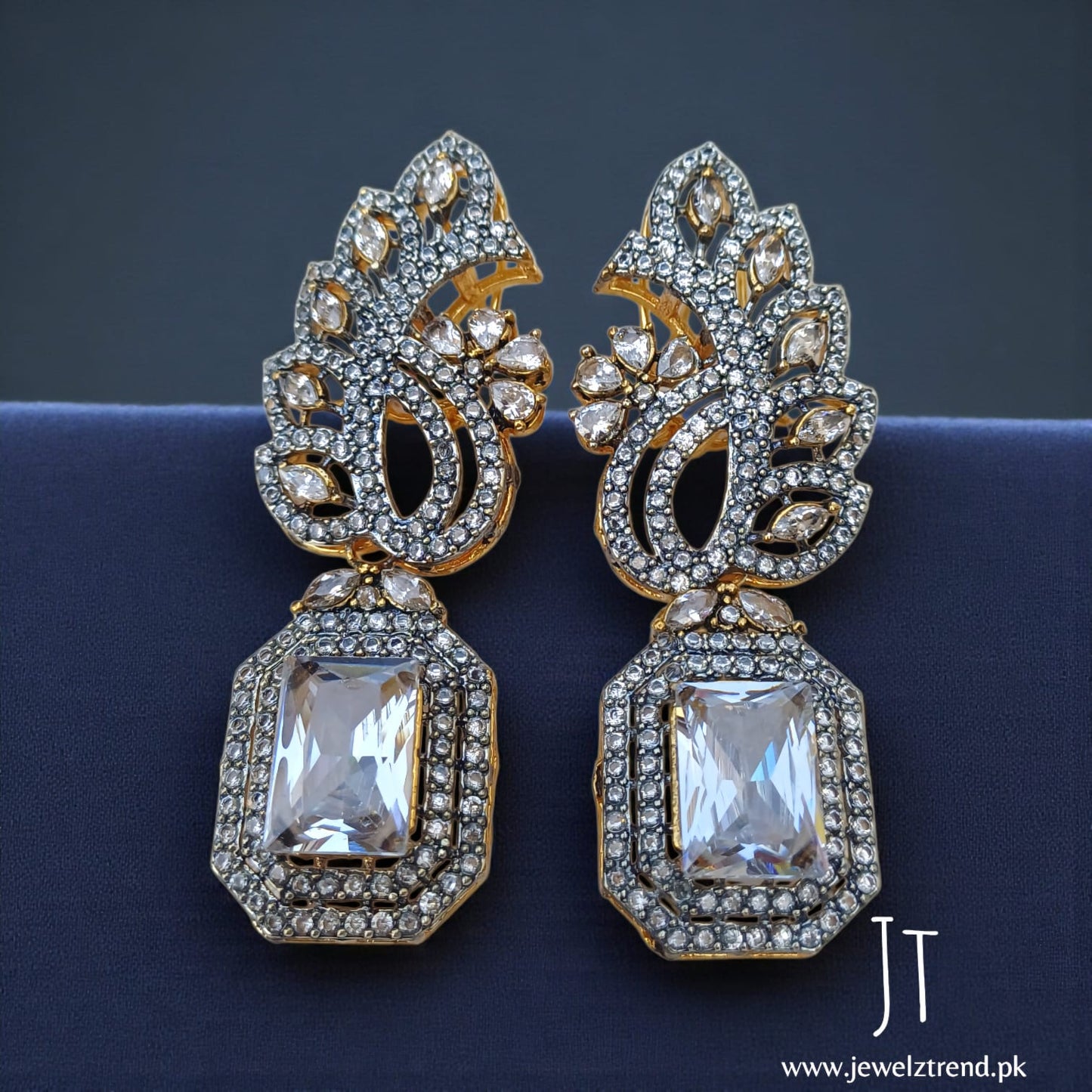 Shimmering Zircon: Long Earrings