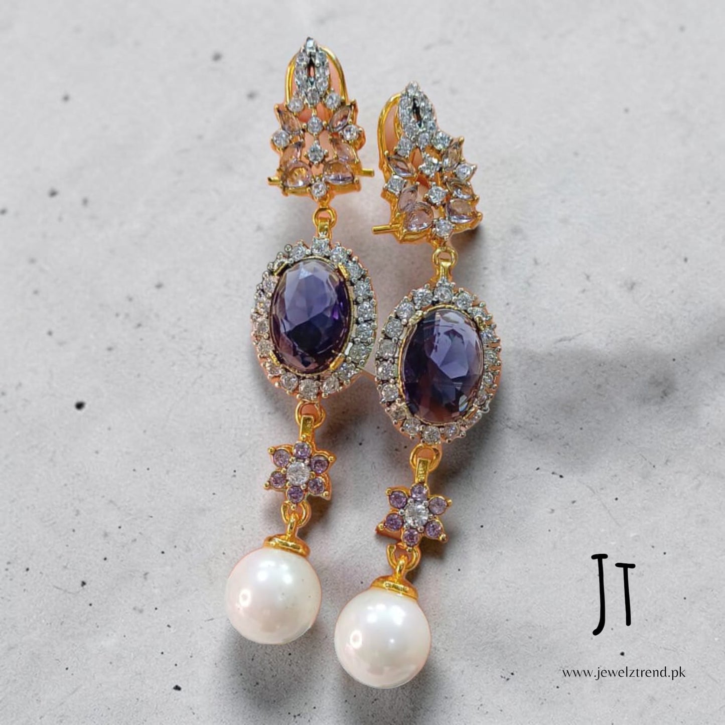 Bold Stone Long Earrings