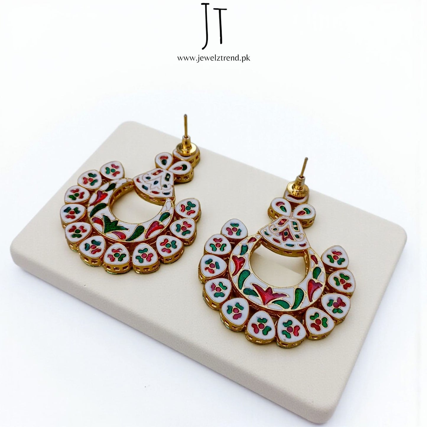 Rajkumari Kundan Meenakari Earrings