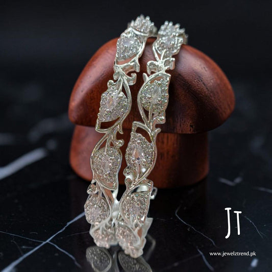 Silver leaf: AD Bangles