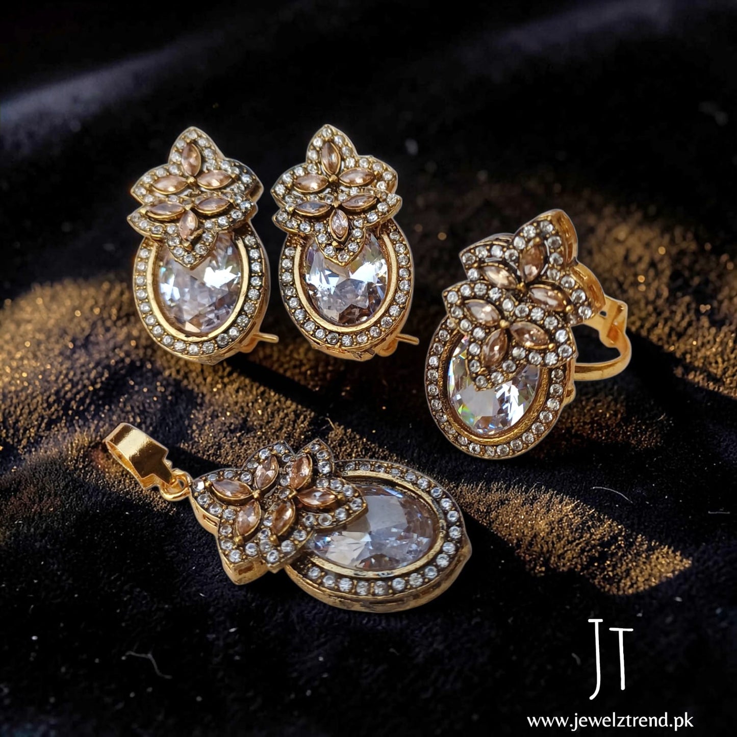 Azure Sparkle Trio: Locket Set