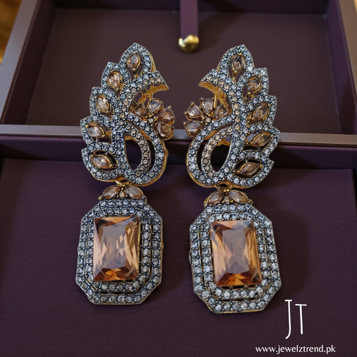 Shimmering Zircon: Long Earrings