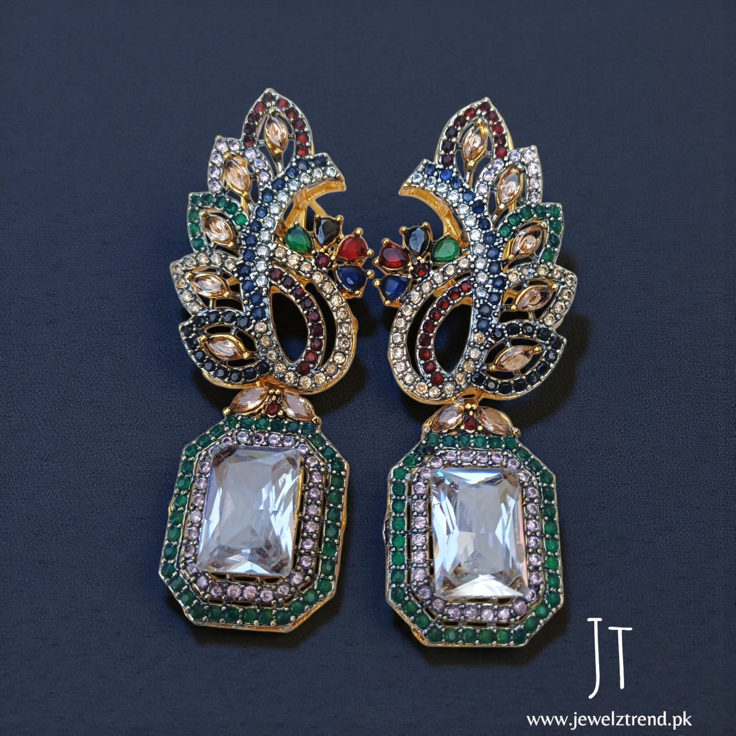 Shimmering Zircon: Long Earrings