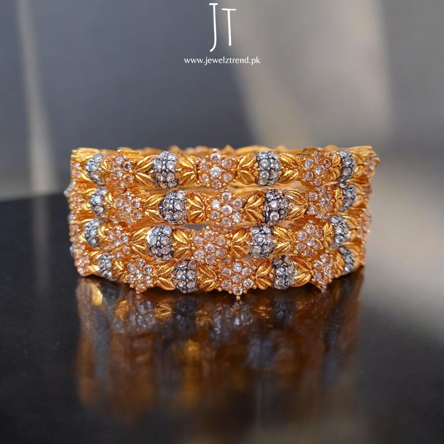 Noor Gold Zircon Bangles