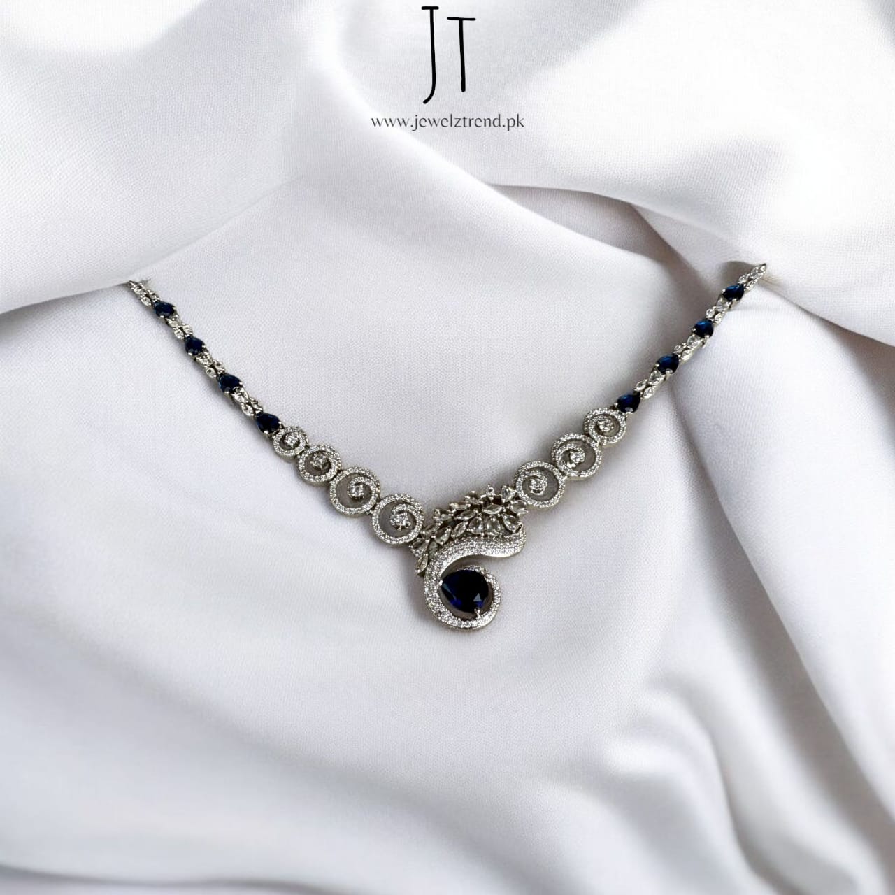 Signature AD Necklace Set (Sapphire)