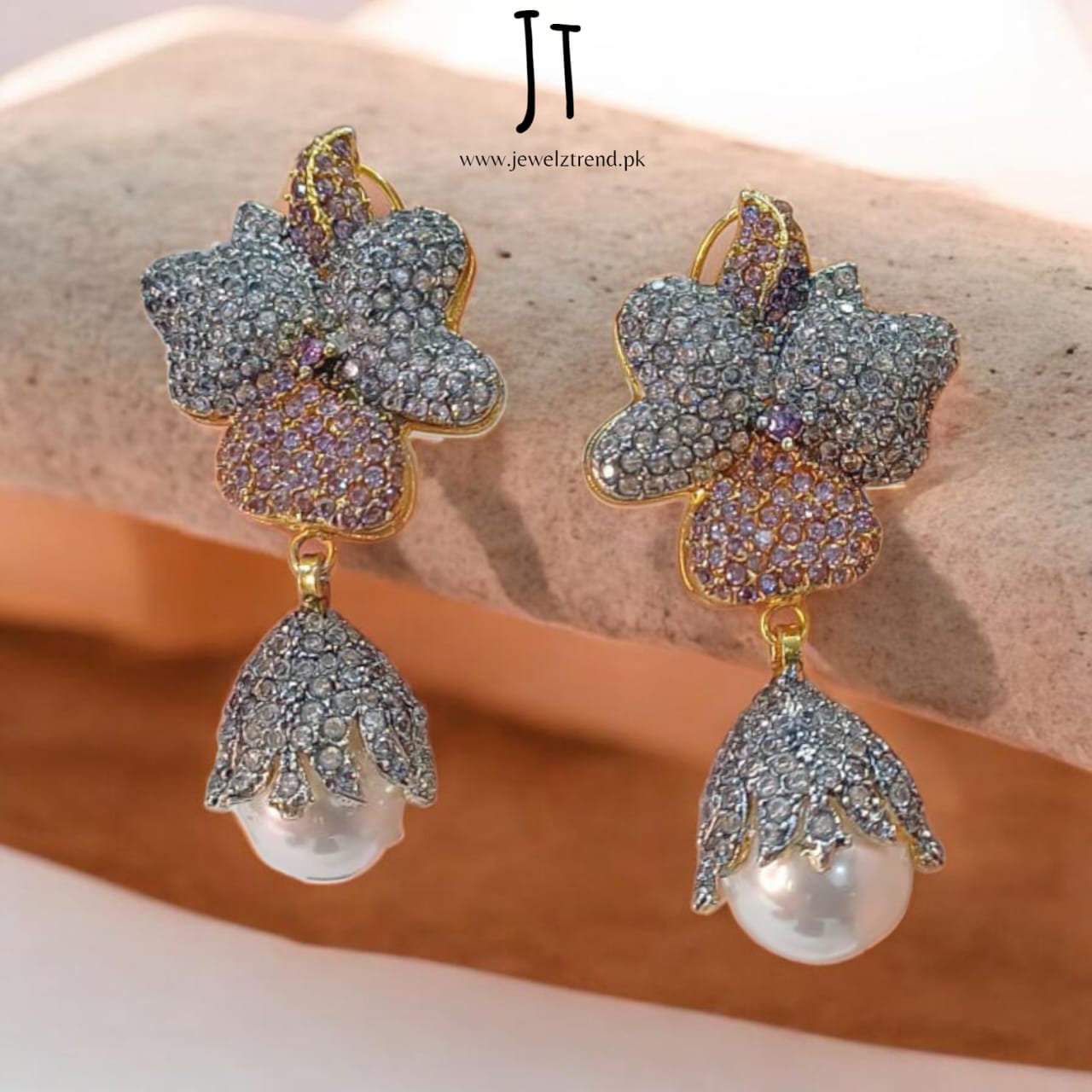 Floral Zirconia Earrings