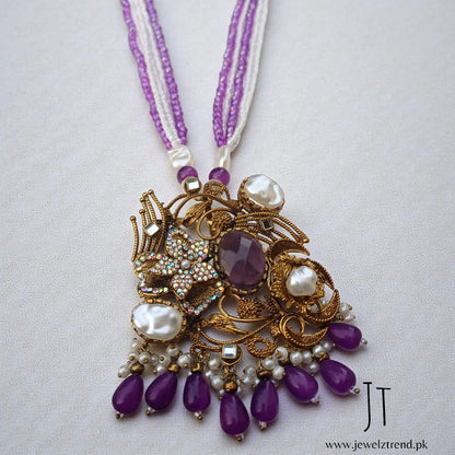 Nigaar: Mala with Earrings (Purple)