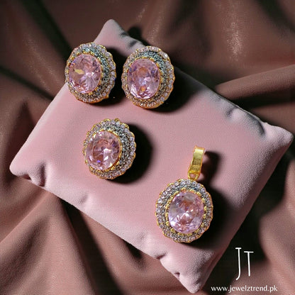 Bold Center Stone Locket Set