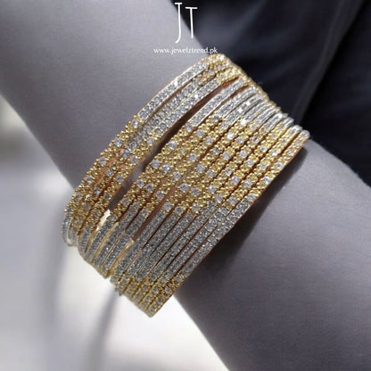 Sleek 2 toned AD Bangles