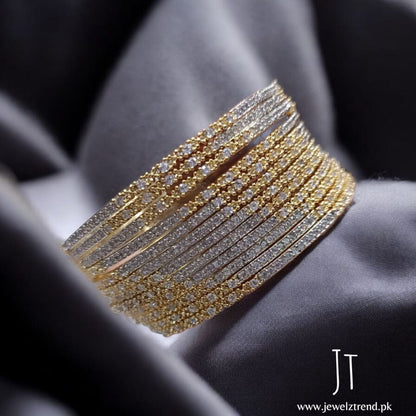 Sleek 2 toned AD Bangles
