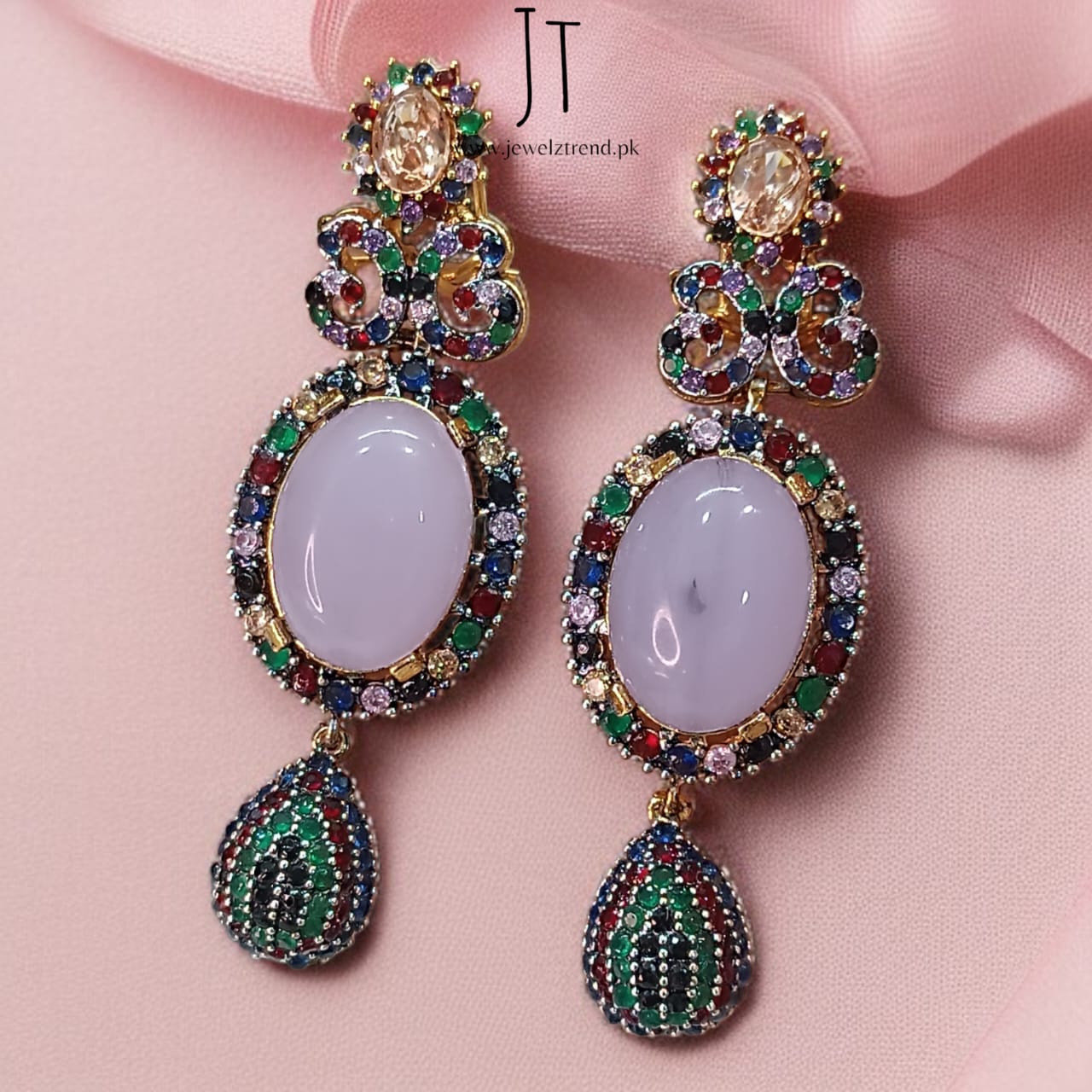 Bold Stone Zircon Earrings