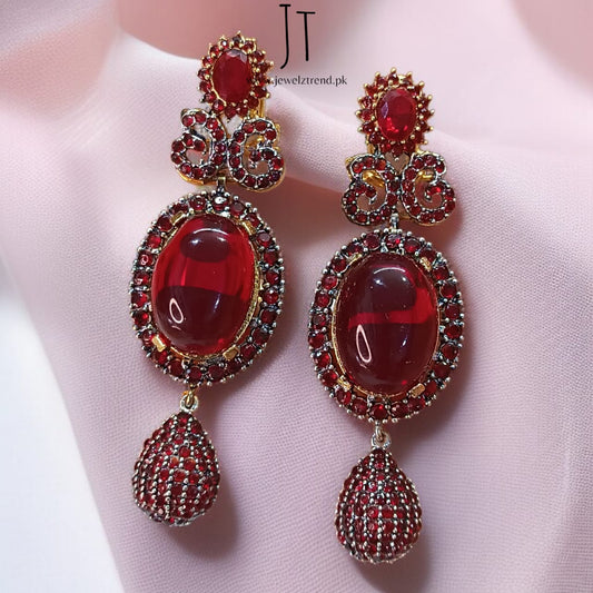 Bold Stone Zircon Earrings