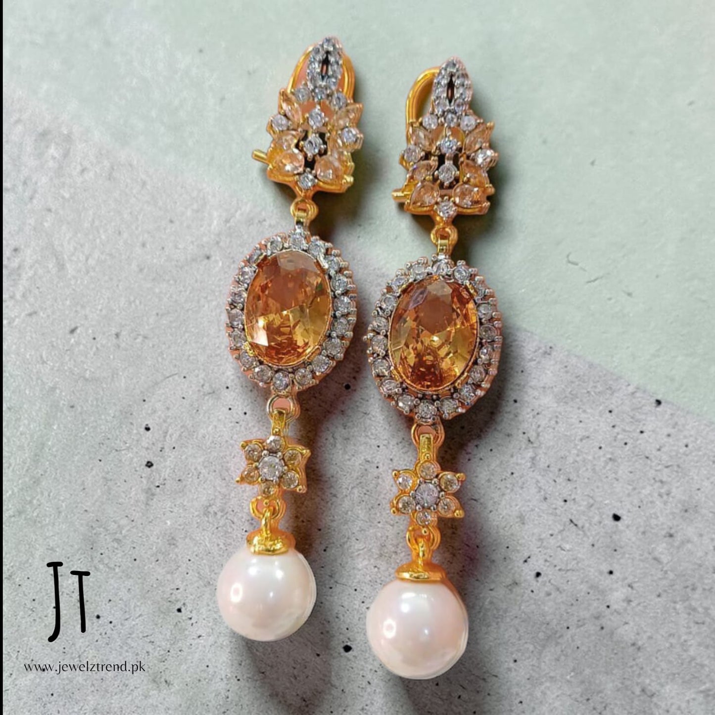 Bold Stone Long Earrings