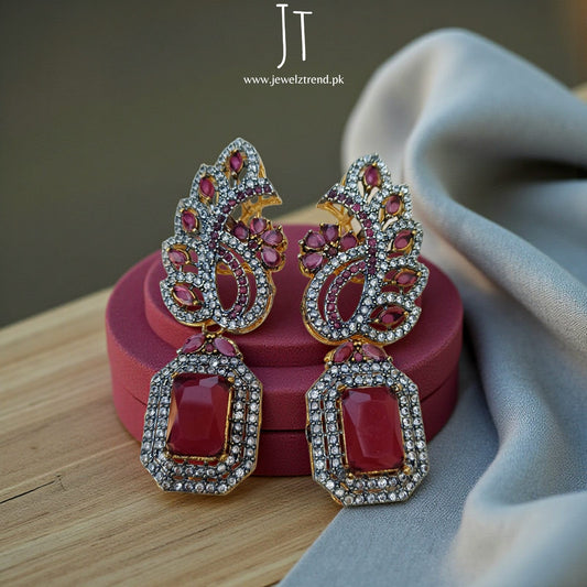 Shimmering Zircon: Long Earrings