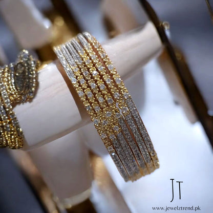 Sleek 2 toned AD Bangles