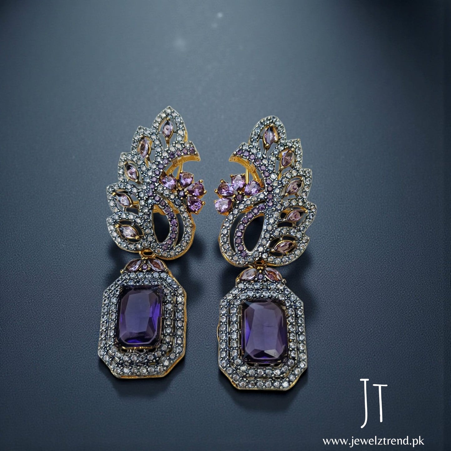 Shimmering Zircon: Long Earrings