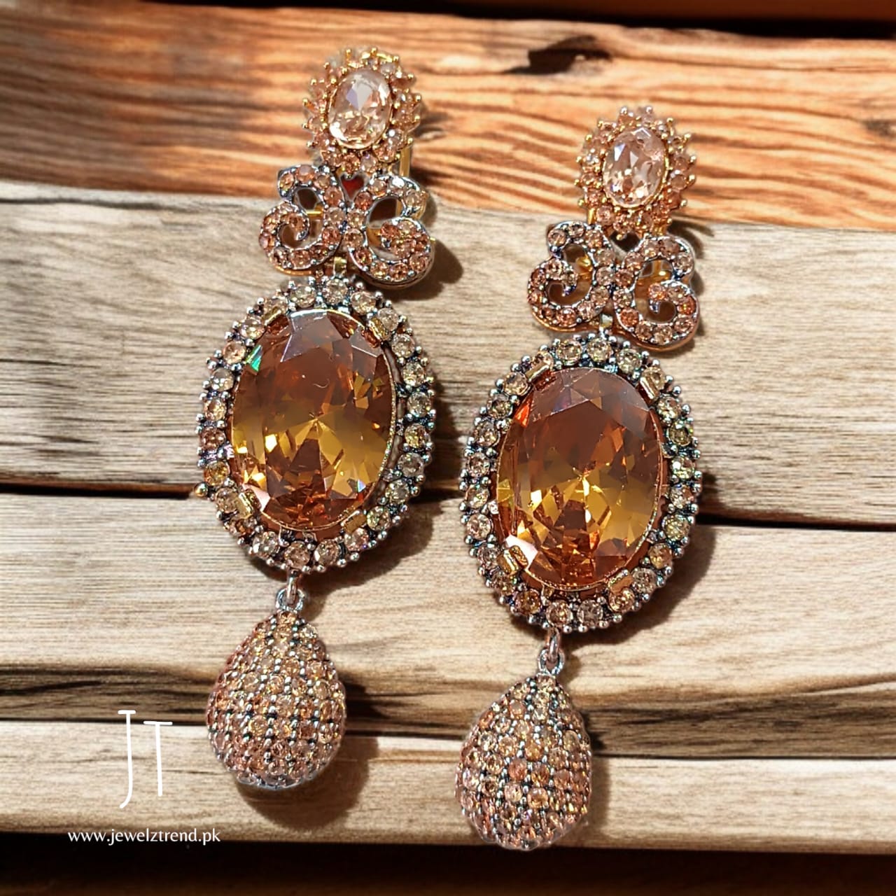 Bold Stone Zircon Earrings