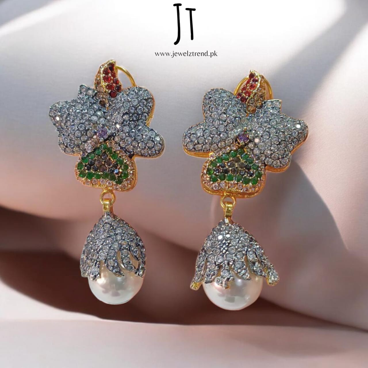 Floral Zirconia Earrings