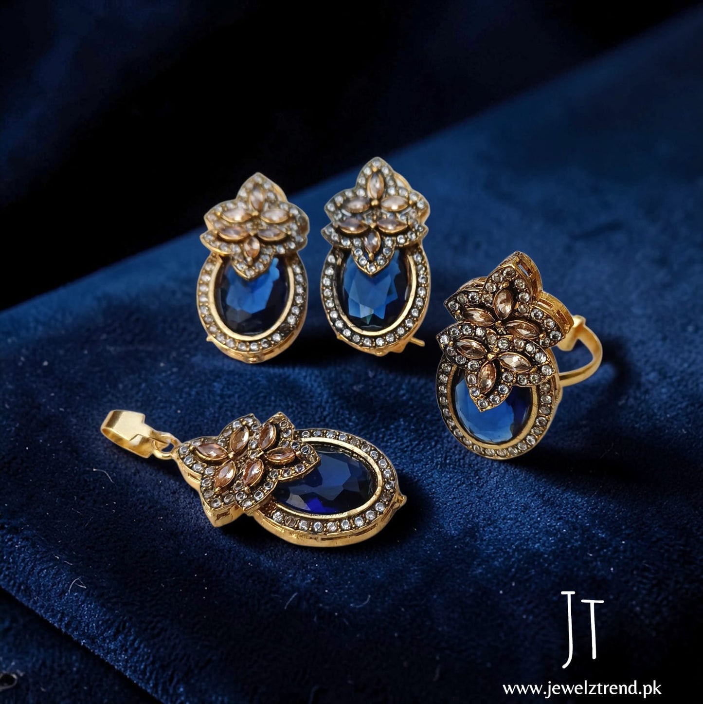 Azure Sparkle Trio: Locket Set