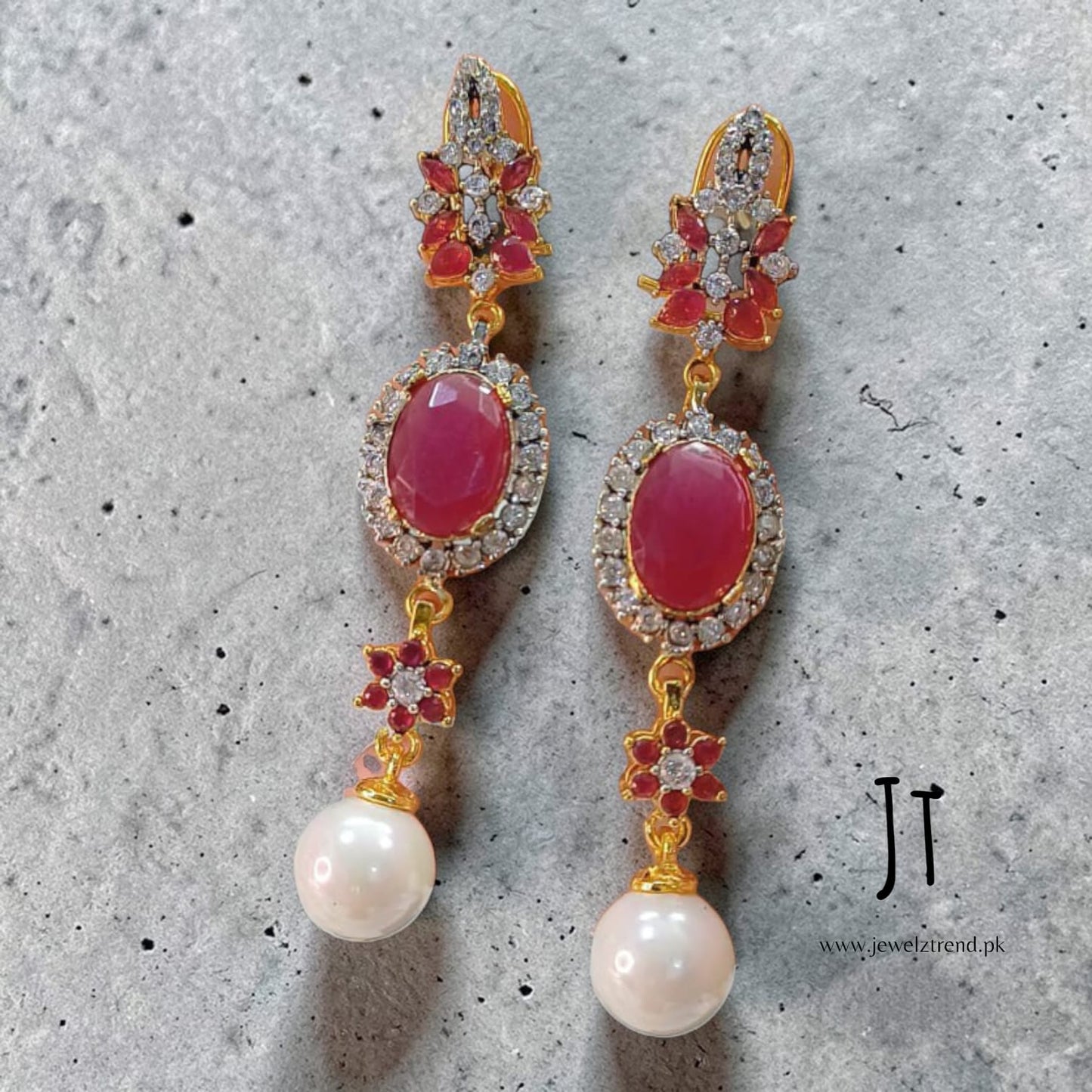 Bold Stone Long Earrings