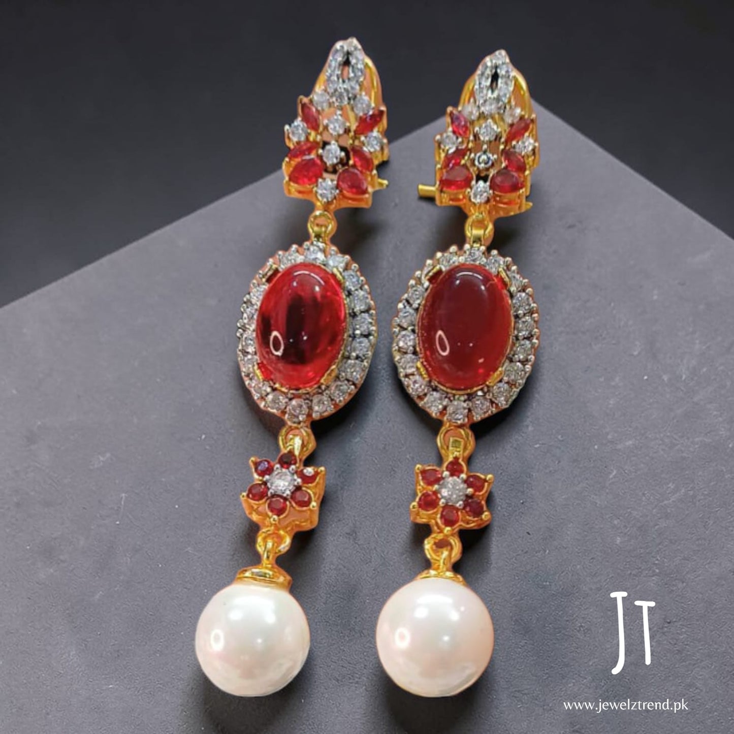 Bold Stone Long Earrings