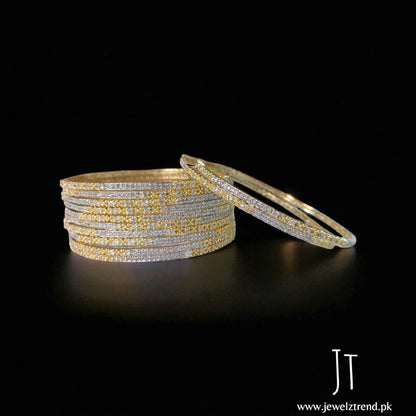 Sleek 2 toned AD Bangles