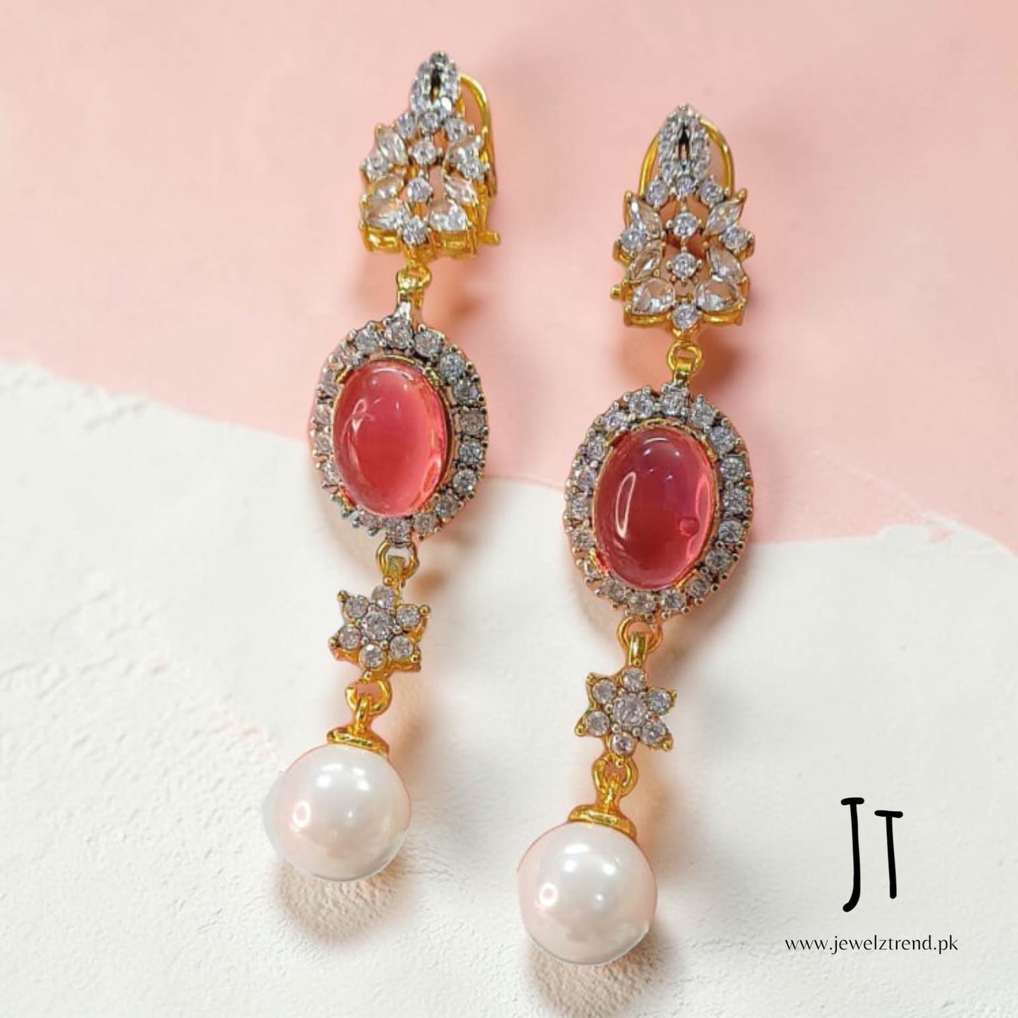 Bold Stone Long Earrings