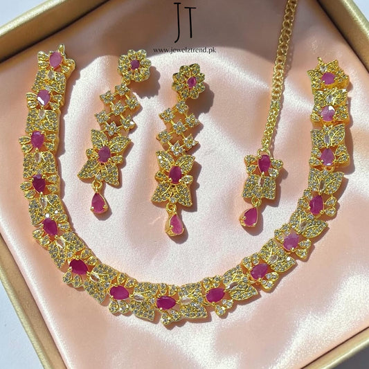 Pashmina: AD Necklace Set