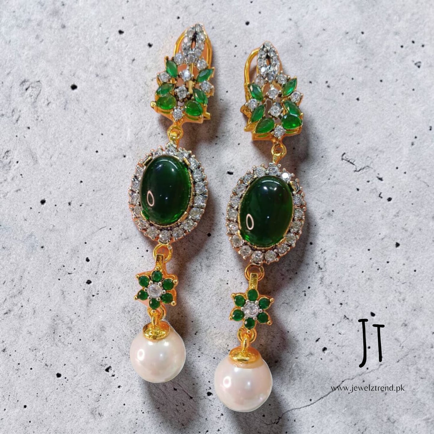 Bold Stone Long Earrings